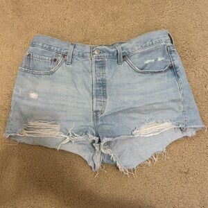 Levi's 501 blue denim shorts